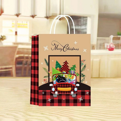 4 τμχ Χαρτί τσάντα δώρου Χριστουγέννων X-Mas Santa Claus Cookie Τσάντα Diy Χριστουγεννιάτικο Δώρο Τσάντες χειρός Χριστουγεννιάτικο πάρτι προμήθειες Τσάντα δώρου