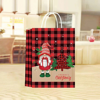 4 τμχ Χαρτί τσάντα δώρου Χριστουγέννων X-Mas Santa Claus Cookie Τσάντα Diy Χριστουγεννιάτικο Δώρο Τσάντες χειρός Χριστουγεννιάτικο πάρτι προμήθειες Τσάντα δώρου