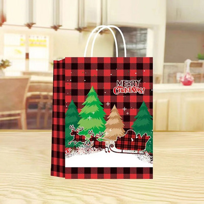 4 τμχ Χαρτί τσάντα δώρου Χριστουγέννων X-Mas Santa Claus Cookie Τσάντα Diy Χριστουγεννιάτικο Δώρο Τσάντες χειρός Χριστουγεννιάτικο πάρτι προμήθειες Τσάντα δώρου