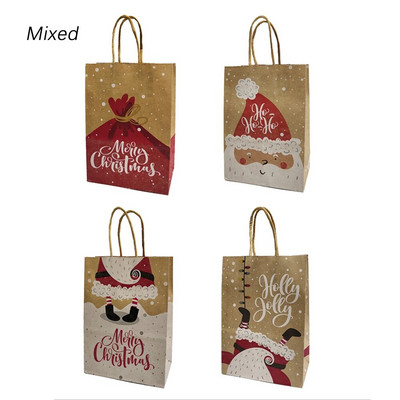 4 τμχ Χαρτί τσάντα δώρου Χριστουγέννων X-Mas Santa Claus Cookie Τσάντα Diy Χριστουγεννιάτικο Δώρο Τσάντες χειρός Χριστουγεννιάτικο πάρτι προμήθειες Τσάντα δώρου