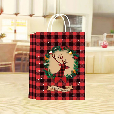 4 τμχ Χαρτί τσάντα δώρου Χριστουγέννων X-Mas Santa Claus Cookie Τσάντα Diy Χριστουγεννιάτικο Δώρο Τσάντες χειρός Χριστουγεννιάτικο πάρτι προμήθειες Τσάντα δώρου