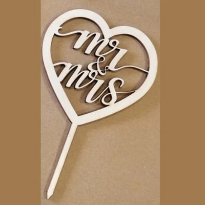 New INS Wooden Mr&Mrs Wedding Cake Topper Love Mrs Cake Topper for Wedding Engagement Party Cake Decorations Προμήθειες πάρτι