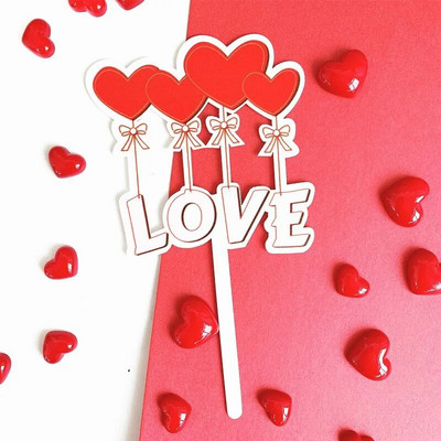 Ins New Wedding Cake Topper Love Heart Balloons Ακρυλικό κάλυμμα τούρτας για στολίδια τούρτας γενεθλίων γάμου Υπέροχα δώρα