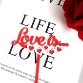 Νέο Acrylic Love Topper Γαμήλιας Τούρτας Καινοτομία Κόκκινη Καρδιά Ακρυλικό Cupcake Topper Για Διακοσμήσεις κέικ γενεθλίων γάμου μωρού