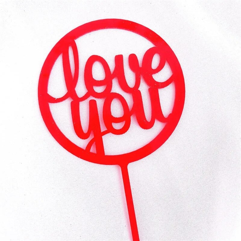 Naujas meilės vestuvių akrilo torto užpilas Meilės raudonos širdies pyrago kepuraitės vestuvėms mergaičių gimtadienio vakarėliui desertinių tortų dekoravimui