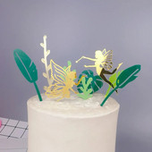 Fairy Girl Ακρυλικό Happy Birthday Cake Topper Gold Wedding Cupcake Topper for Wedding Baby Girls Birthday Party Διακοσμήσεις τούρτας