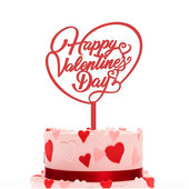 Νέο Happy Valentine`s Day Cake Topper Χρυσό Ακρυλικό Κόκκινο Love Wedding Cupcake Topper for Wedding Party Cake Decorations Επιδόρπιο