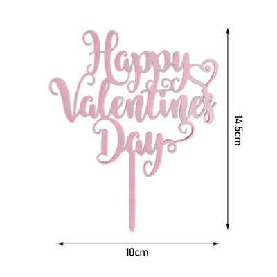 Νέο Happy Valentine`s Day Cake Topper Χρυσό Ακρυλικό Κόκκινο Love Wedding Cupcake Topper for Wedding Party Cake Decorations Επιδόρπιο
