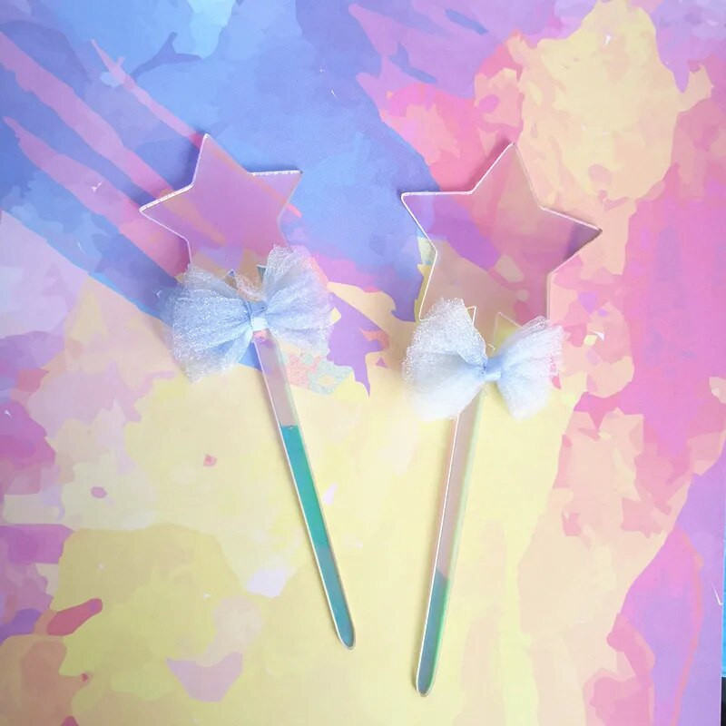 2 vnt akrilo vestuvinio torto apmušalas Blizgučiai Love Stars lazeriniai keksų viršeliai vėliavėlės gimtadienio vakarėliui tortų dekoravimui kūdikių dušas