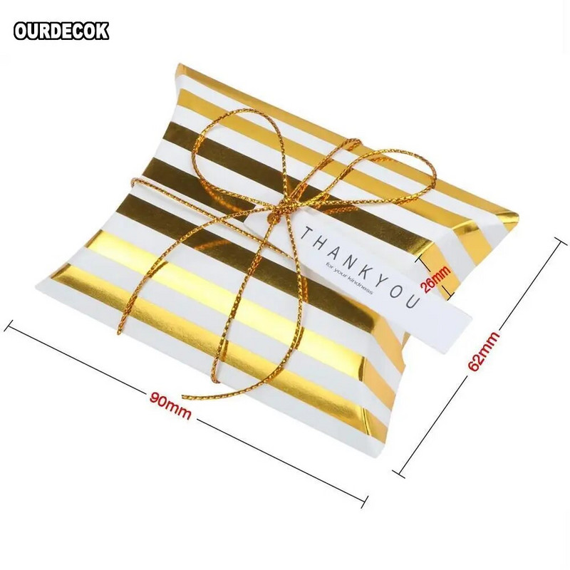 10 vnt. pagalvės formos kraft papuošalų saldainių dėžutė, darbinis popierius Vestuvinis palankumas Dovanų pyragas Vakarėlio maišeliai ekologiški