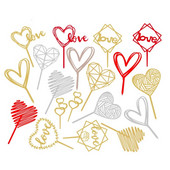 Νέο 2022 Love Wedding Cake Topper Gold Heart Wedding Cupcake Topper για Διακοσμήσεις για πάρτι για την ημέρα του Αγίου Βαλεντίνου
