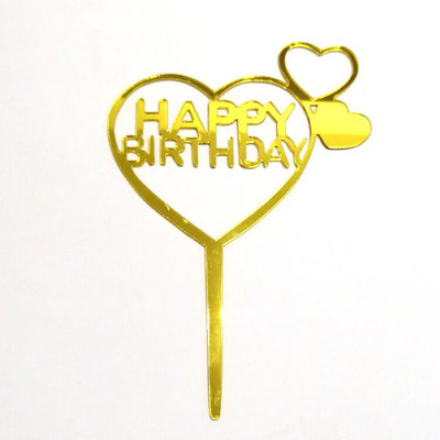 Νέο 2022 Love Wedding Cake Topper Gold Heart Wedding Cupcake Topper για Διακοσμήσεις για πάρτι για την ημέρα του Αγίου Βαλεντίνου