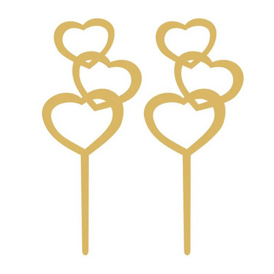 Νέο 2022 Love Wedding Cake Topper Gold Heart Wedding Cupcake Topper για Διακοσμήσεις για πάρτι για την ημέρα του Αγίου Βαλεντίνου