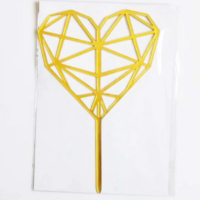 Νέο 2022 Love Wedding Cake Topper Gold Heart Wedding Cupcake Topper για Διακοσμήσεις για πάρτι για την ημέρα του Αγίου Βαλεντίνου