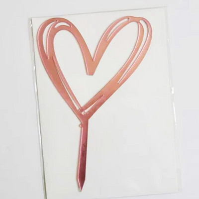 Νέο 2022 Love Wedding Cake Topper Gold Heart Wedding Cupcake Topper για Διακοσμήσεις για πάρτι για την ημέρα του Αγίου Βαλεντίνου
