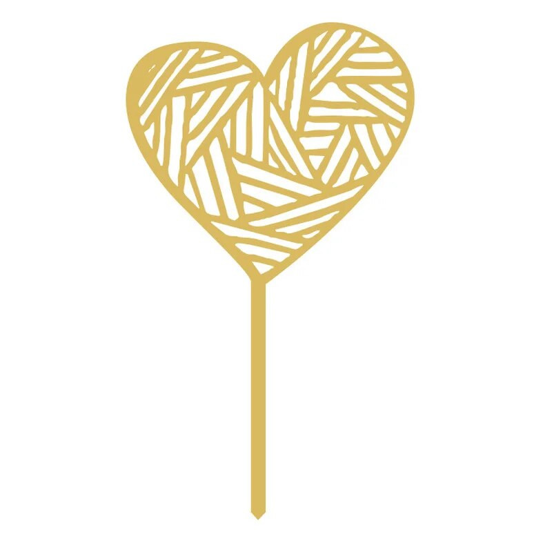 Naujas 2022 m. meilės vestuvių torto užpilas Auksinis širdies vestuvinis pyragas, skirtas laimingos Valentino dienos jubiliejaus vakarėliui papuošti