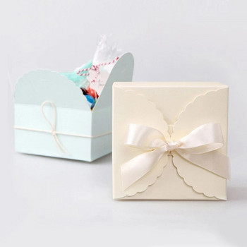 Подаръчни кутии за бонбони от крафт хартия Сватбен шоколад Опаковка за бисквитки Чанта Кутия Детски рожден ден Декорация Консумативи за бебешко парти Сувенири