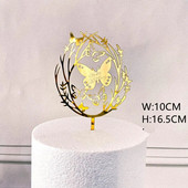 Cute Butterfly Happy Birthday Cake Topper Golden Fairy Girls Acrylic Birthday Party Cake Topper for Baby Shower Cake Decorations