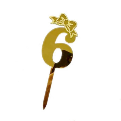 Gold Numbers Happy Birthday Cake Topper Anniversary Acrylic Cupcake Topper for Wedding Birthday Cake Topper 6x18cm