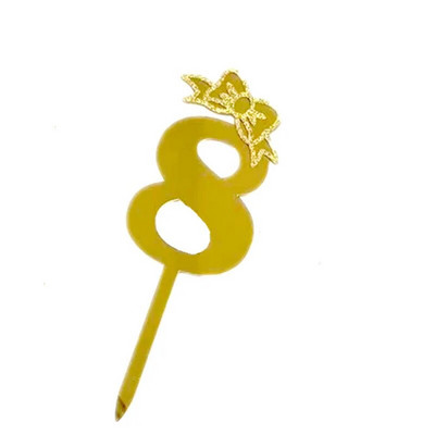 Gold Numbers Happy Birthday Cake Topper Anniversary Acrylic Cupcake Topper for Wedding Birthday Cake Topper 6x18cm