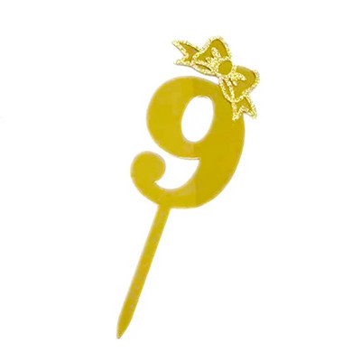 Gold Numbers Happy Birthday Cake Topper Anniversary Acrylic Cupcake Topper for Wedding Birthday Cake Topper 6x18cm