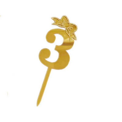 Gold Numbers Happy Birthday Cake Topper Anniversary Acrylic Cupcake Topper for Wedding Birthday Cake Topper 6x18cm