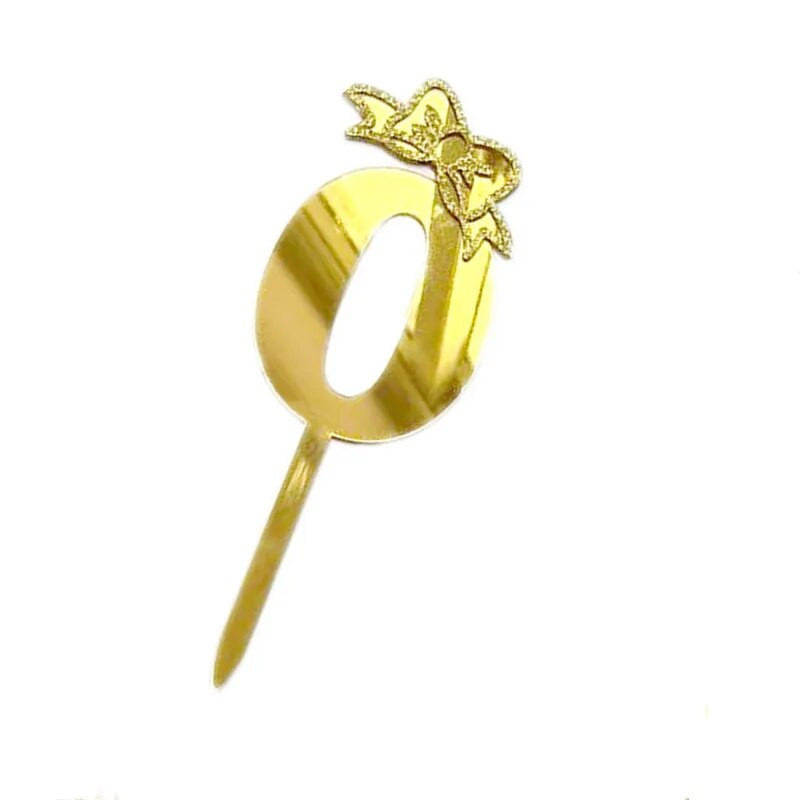 Auksiniai numeriai su gimtadieniu torto dangtelis jubiliejinis akrilinis pyragas, skirtas vestuvių gimtadienio vakarėliui papuošti 6x18cm