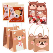 Cartoon Bear Candy Bags Cute Bear κουτιά μπισκότων για παιδιά με θέμα αρκουδάκι Διακοσμήσεις για πάρτι γενεθλίων DIY Συσκευασία ψησίματος Προμήθειες δώρου