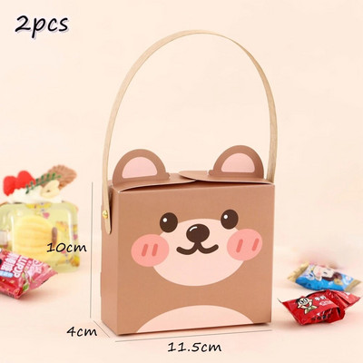 Cartoon Bear Candy Bags Cute Bear κουτιά μπισκότων για παιδιά με θέμα αρκουδάκι Διακοσμήσεις για πάρτι γενεθλίων DIY Συσκευασία ψησίματος Προμήθειες δώρου