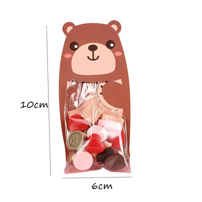 Cartoon Bear Candy Bags Cute Bear κουτιά μπισκότων για παιδιά με θέμα αρκουδάκι Διακοσμήσεις για πάρτι γενεθλίων DIY Συσκευασία ψησίματος Προμήθειες δώρου
