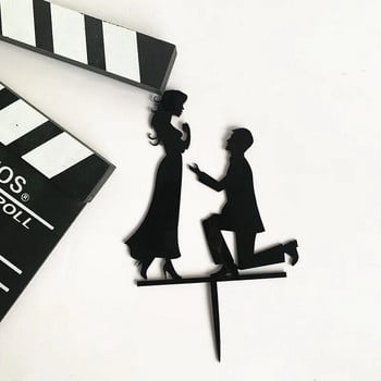 Акрилен топер за сватбена торта Mr&Mrs булка и младоженец Акрилен топер за торта за сватбено годежно парти Декорации на сватбена торта