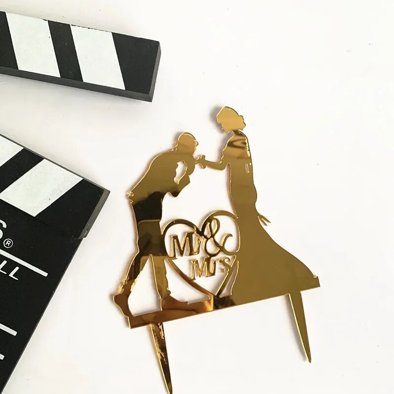 Akrilinis vestuvinio torto dangtelis ponas ir ponia nuotakos ir jaunikis Akrilinis torto apmušalas, skirtas sužadėtuvių vakarėliui vestuvių torto dekoravimui