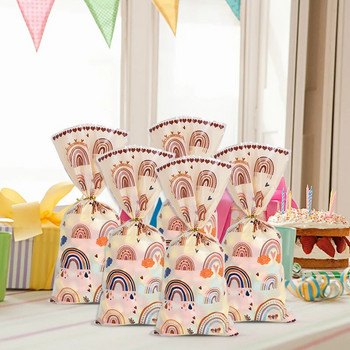 20/50 бр Boho Rainbow пластмасови торбички за подаръци, опаковки за бонбони, бисквитки, чанта за лакомства, сватба, рожден ден, украса за парти, консумативи за бебешки душ