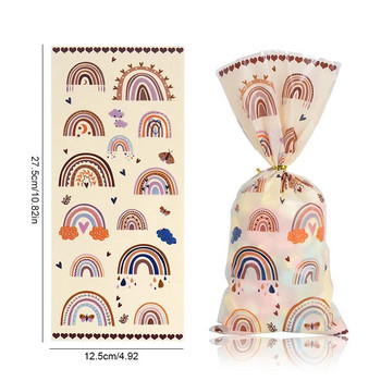 20/50 τμχ Πλαστικές τσάντες δώρου Boho Rainbow Συσκευασία μπισκότων με καραμέλα Τσάντα λιχουδιάς Διακόσμηση για πάρτι γενεθλίων γάμου Προμήθειες για ντους μωρών