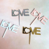 5 τμχ Ακρυλικό κάλυμμα γαμήλιας τούρτας Gold Love Cute Heart Pink Cupcake Topper Για Παιδικό Γάμο Διακοσμήσεις τούρτας για πάρτι γενεθλίων μωρού