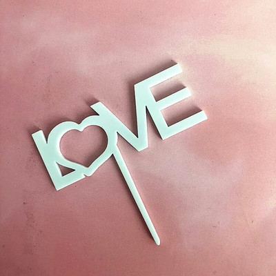 5 τμχ Ακρυλικό κάλυμμα γαμήλιας τούρτας Gold Love Cute Heart Pink Cupcake Topper Για Παιδικό Γάμο Διακοσμήσεις τούρτας για πάρτι γενεθλίων μωρού