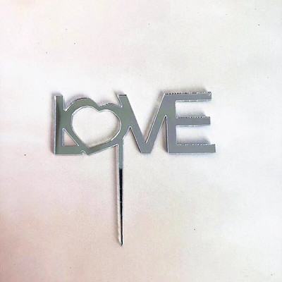 5 τμχ Ακρυλικό κάλυμμα γαμήλιας τούρτας Gold Love Cute Heart Pink Cupcake Topper Για Παιδικό Γάμο Διακοσμήσεις τούρτας για πάρτι γενεθλίων μωρού