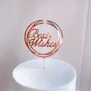 INS New Thank You Wedding Cake Topper Gold Най-добри пожелания Честит рожден ден Акрилен топер за торта за рожден ден Декорации за торта