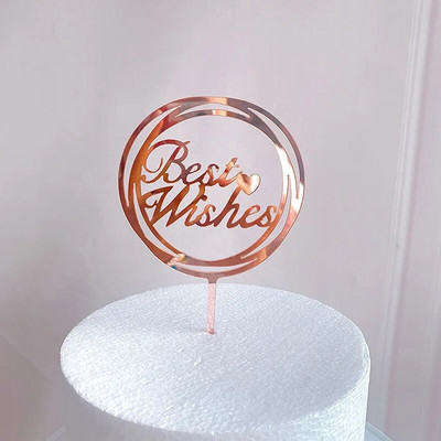 INS Νέο Ευχαριστώ Wedding Cake Topper Gold Καλύτερες ευχές Χρόνια Πολλά Ακρυλικό Τούρτα Topper για Διακοσμήσεις τούρτας για πάρτι γενεθλίων