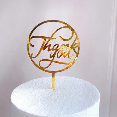 INS Νέο Ευχαριστώ Wedding Cake Topper Gold Καλύτερες ευχές Χρόνια Πολλά Ακρυλικό Τούρτα Topper για Διακοσμήσεις τούρτας για πάρτι γενεθλίων