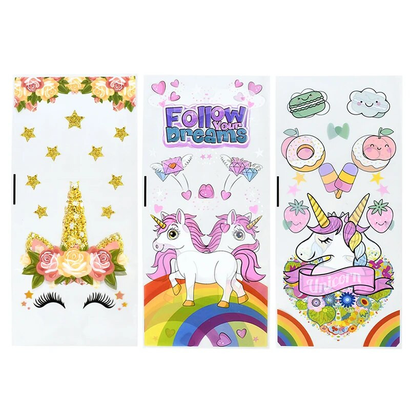 50 vnt Vienaragio vakarėlio sausainių saldainių dovanų maišelis Undinė vienaragis teminis gimtadienio vakarėlio dekoravimas vaikams mergaičių kūdikių dušo reikmenys vestuvėms