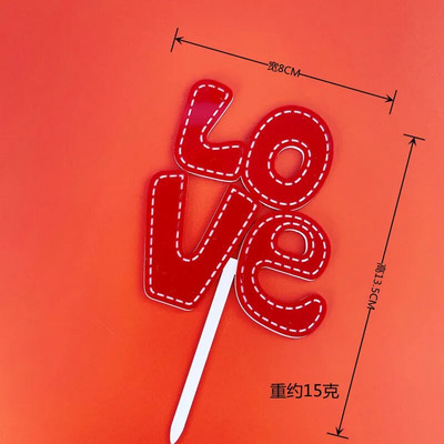 INS New Love Topper Γαμήλιας Τούρτας Χρυσό Κόκκινο Κόκκινο κάλυμμα καρδιών για την Ημέρα του Αγίου Βαλεντίνου για διακοσμήσεις τούρτας γενεθλίων γάμου