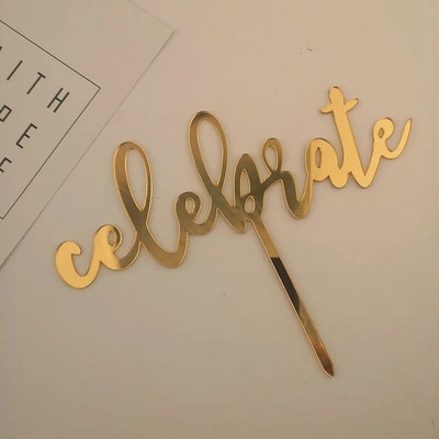 Naujas INS Celebrate torto užpilas Auksinis juodas akrilinis gimtadienio vestuvių pyrago pyragas išleistuvėms Sveikinimai vakarėlio tortų papuošimai