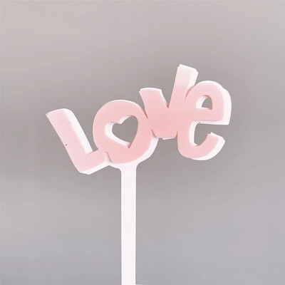 Νέο ακρυλικό κάλυμμα κέικ γάμου Love Red pink ακρυλικό κάλυμμα cupcake για κορίτσια γάμου Διακοσμήσεις τούρτας γενεθλίων για μωρά