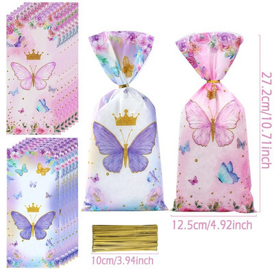 25/50/100 vnt Vienaragių saldainių maišeliai Dovanų pakavimo maišeliai Gimtadienio dekoro dovanų maišelis svečiams mergaitės gimtadienio reikmenys Kūdikių dušas