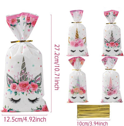 25/50/100 τμχ Τσάντες Candy Unicorn Τσάντες συσκευασίας δώρου Διακόσμηση για πάρτι γενεθλίων Τσάντα δώρου για καλεσμένη προμήθειες γενεθλίων Ντους μωρού