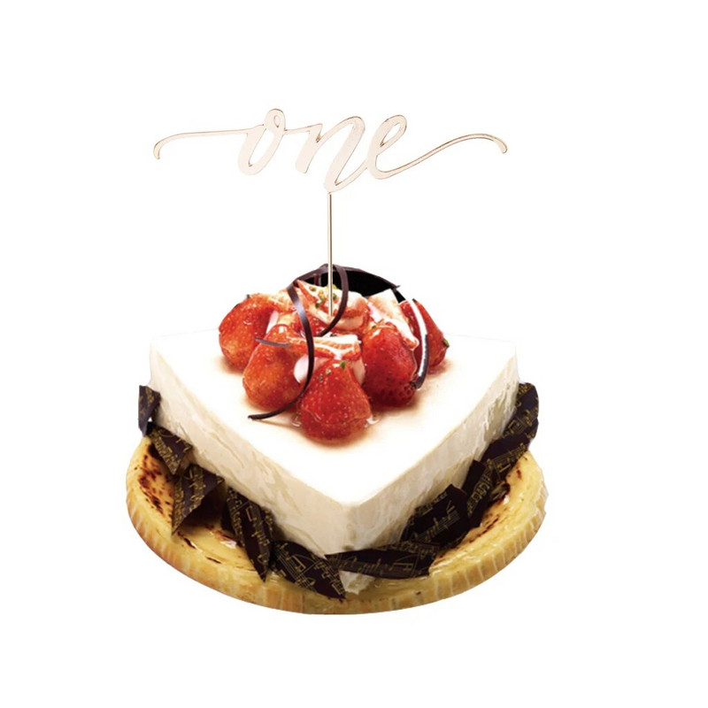 Auksinio krištolo ONE torto kepuraitė 1-ojo kūdikio pirmojo gimtadienio One Cake Topper gimtadienio kūdikio vakarėlio dekoracija