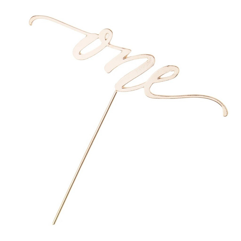 Auksinio krištolo ONE torto kepuraitė 1-ojo kūdikio pirmojo gimtadienio One Cake Topper gimtadienio kūdikio vakarėlio dekoracija