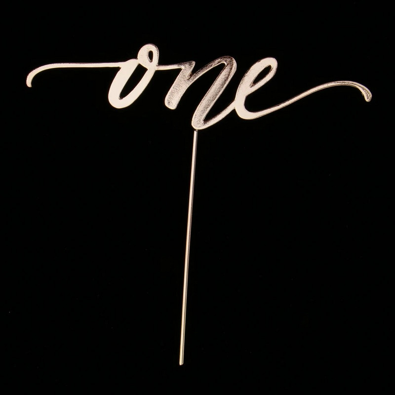 Auksinio krištolo ONE torto kepuraitė 1-ojo kūdikio pirmojo gimtadienio One Cake Topper gimtadienio kūdikio vakarėlio dekoracija
