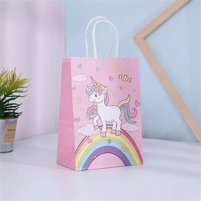 Χαρτί τσάντα δώρου Unicorn Kraft Θήκη Τσάντες συσκευασίας σοκολάτας καραμέλας για μπισκότα Unicorn Διακοσμήσεις για πάρτι γενεθλίων Παιδικό ντους μωρού